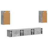 TV Cabinet Set Wall-mounted 5 pcs Concrete Grey Engineered Wood 3409072