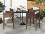 Bar Stool Set of 4 Brown Poly Rattan Counter Height Lightweight 316675