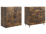 Cabinet Set 2 pcs Smoked Oak 66 x 34.5 x 90 cm Engineered Wood 3416642