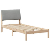 Bed frame Brown and light grey 100 x 200 cm Solid pine wood 878769