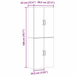 Wall Mounted Cabinet 2 pcs Black oak 69.5 x 34 x 90 cm 3333101