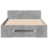 Bed Frame with Drawer without Mattress Concrete Grey 75x190 cm Small Single 3280807
