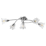 289236 Ceiling Lamp with Transparent Glass Shades for 5 E14 Bulbs Tulip
