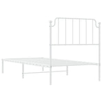 ZNTS Metal Bed Frame with Headboard White 90x200 cm 373929