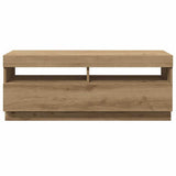 TV Cabinet with LED Lights Artisian Oak 100x35x40 cm Engineered Wood 856356