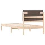 Bed Frame with Upholstered Headboard Taupe 100 x 200 cm 878002