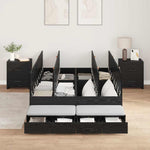Storage Bed Frame with Drawer Black oak 236.5 x 120 x 31.5 cm 3335630
