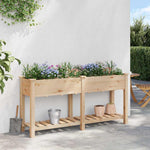 Garden Planter Beige 161.5 x 45 x 76.5 cm Solid fir wood 42006581