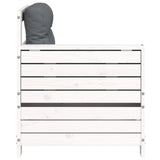 Garden Armrest Sofa with Cushion White Solid Wood Pine 844915