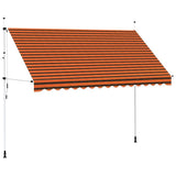 Manual Retractable Awning 350 cm Orange and Brown 145839