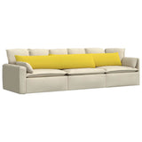 Sofa Pillows 2 pcs Light Yellow 200 x 40 cm Fabric 42013877