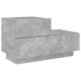 Bedside Cabinet with LED Lights Concrete Grey 70x36x40.5 cm 836780