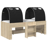 Bed with Tunnel 3 pcs Sonoma and Black Engineered Wood 3423580