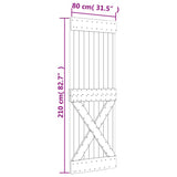 Sliding Door with Hardware Set 80x210 cm Solid Wood Pine 3203170