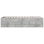 ZNTS Daybed with Drawers without Mattress Concrete Grey 75x190 cm Small Single 3280891