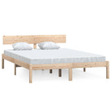 Bed Frame without Mattress Solid Wood Pine King Size 810152