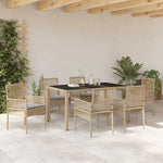Garden Dining Set 7 pcs Beige Poly rattan 3334882
