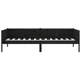Day Bed without Mattress Black Solid Wood Pine 90x190 cm Single 820251