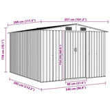 Garden Shed 257x298x178 cm Metal Green 143340