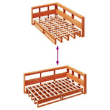 Bookcase Bed without Mattress Wax Brown 120x200cm Solid Wood Pine 3324504