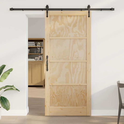 Sliding Door Manual ORKDAL Brown 93 x 211 cm Solid pine wood 3333824