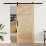 Sliding Door ORKDAL Brown 93 x 211 cm Solid Pine Wood 3333824