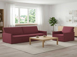 Sofa Set 2 pcs Wine Red Fabric 3433165