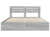 Bed Frame with Drawer Grey Sonoma 140 x 190 cm Engineer Wood 3411508