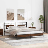 Bed Frame without Mattress Brown Oak 183x213 cm Engineered Wood 4107003