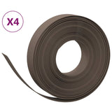 Garden Edgings 4 pcs Brown 10 m 10 cm Polyethylene 3155438
