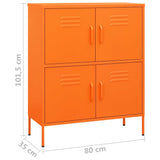 Storage Cabinet Orange Steel Medium Storage Cabinet Rectangular 336138