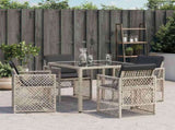 Garden Chairs with Cushions 4 pcs Light Grey Poly Rattan 364954