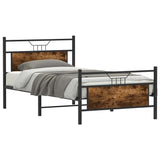 Bed Frame without Mattress Smoked Oak 100x200 cm Engineered Wood 4106756