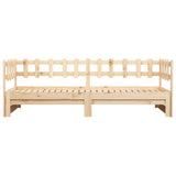 Pull-out Day Bed without Mattress 2x cm Solid Wood Pine 820771