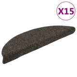 Stair Mats Self-adhesive 15 pcs 56x17x3 cm Anthracite Half Round 322352