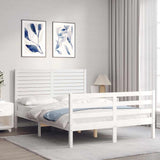 Bed Frame without Mattress White 140x190 cm Solid Wood 3195007