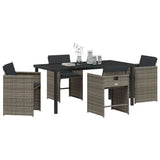 Garden Dining Set 5 pcs Grey Poly Rattan 3380695