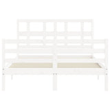 Bed Frame without Mattress White 140x200 cm Solid Wood 3194832