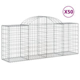 Arched Gabion Baskets 50 pcs 200x50x80/100 cm Galvanised Iron 3146318