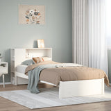 Bookcase Bed without Mattress White 90x200cm Solid Wood Pine 3322374