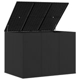 Garden Cushion Box PE Rattan 145x100x103 cm Black 317229