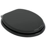 Soft-Close Toilet Seat Black 44 x 38 cm MDF board 42027173
