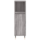 ZNTS 3 Piece Bathroom Cabinet Set Grey Sonoma Engineered Wood 3187787