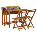 Garden Planter Table With Chair Brown Solid acacia wood Medium 45910