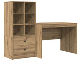Desk with Drawer with Shelf with Storage 2 pcs Artisan Oak 3337360