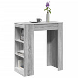 ZNTS Bar Table with Racks Grey Sonoma 95x47x103.5 cm Engineered Wood 854387