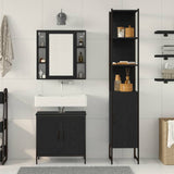 Bathroom Vanity Units with Shelf 3 pcs Black Engineered wood 3334385