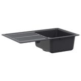 Kitchen Sink with Drainer Granite 76.5 cm x 46 cm x 28 cm 42053744