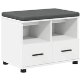 Hall Bench White 60 x 38 x 46 cm Engineered Wood and Fabric 891448
