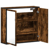 Bathroom Mirror Cabinet Smoked Oak 65x20x60 cm Engineered Wood 849256